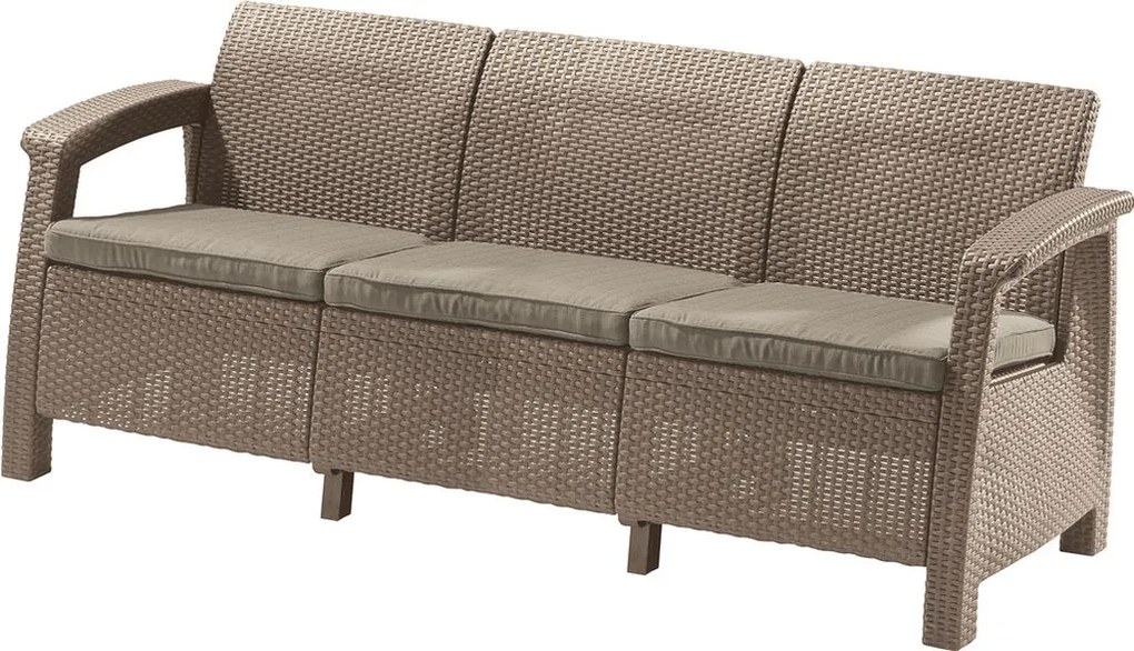 ALLIBERT CORFU LOVE SEAT MAX Pohovka, 182 x 70 x 79cm, cappuccino/piesková 17197959
