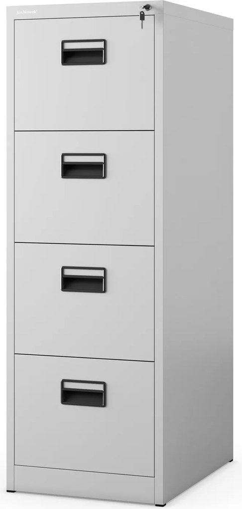 Kovová kartotéka, 4 zásuvky SARA V4, 460 x 1320 x 620 mm, šedá