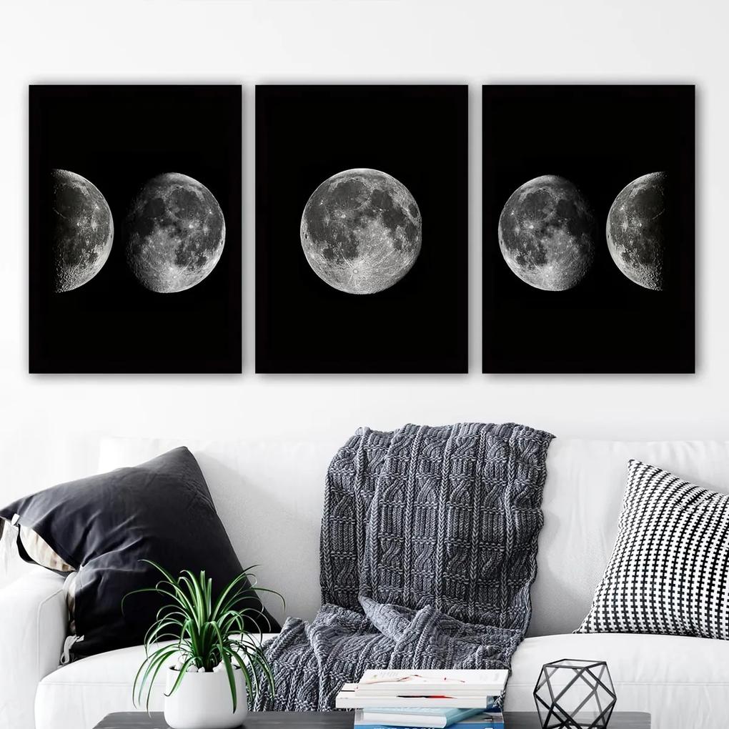 Asir Viacdielny nástenný obraz Mesiac, 3 ks