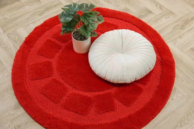 Kúpeľňový koberček Ocean červený kruh