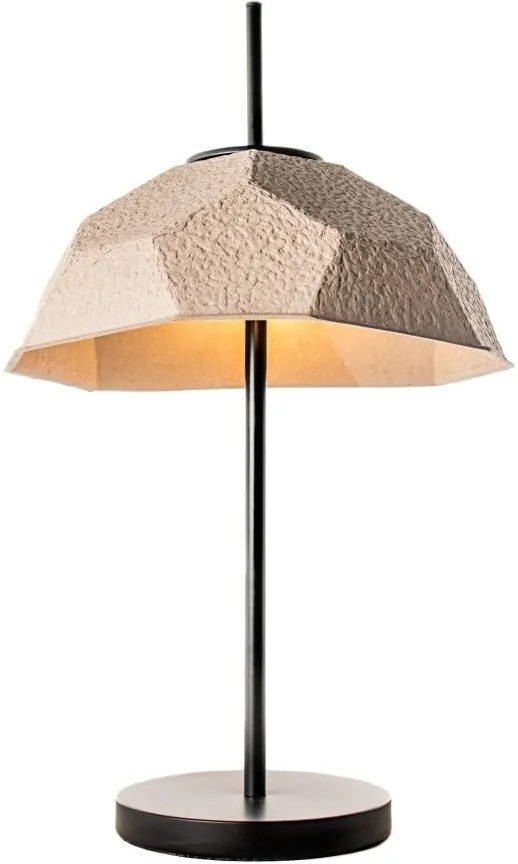 Hnedo-sivá stolová lampa s tienidlom z recyklovaného papiera Design Twist Mosen