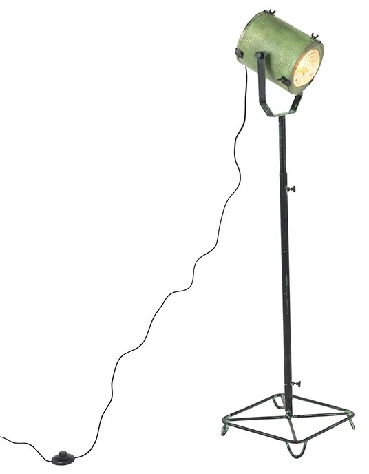 Bodová stojaca lampa vintage antická zelená 140 cm - Brooke