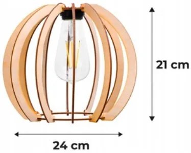 BERGE LED závesné stropné svietidlo drevený trám 2xE27 Luster Rare Ball