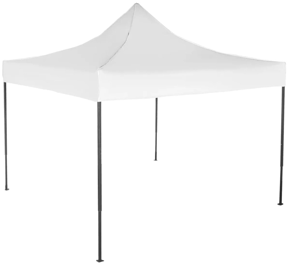 Rýchlorozkladací nožnicový stan 3x3m – oceľový, Biela, Bez bočných plachiet