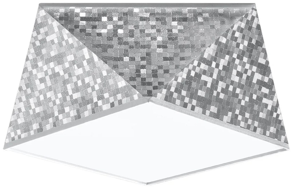 Stropné svietidlo Hexa, 1x sivé plastové tienidlo, (biely plast), (25 cm)