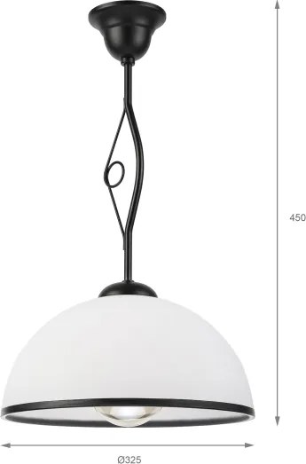 Luster na tyči RETRO 1xE27/60W/230V čierna/biela