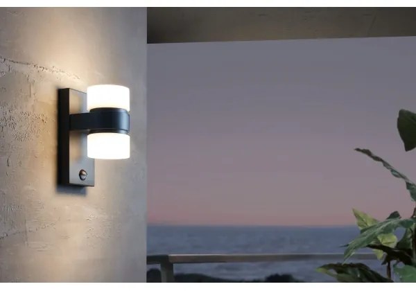 Eglo 96276 - LED Vonkajšie nástenné svietidlo s čidlom ATOLLARI 2xLED/6W