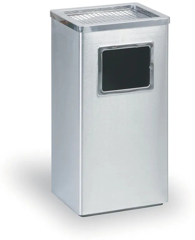Odpadkový kôš s popolníkom, 600 x 300 x 240 mm, nerez matný