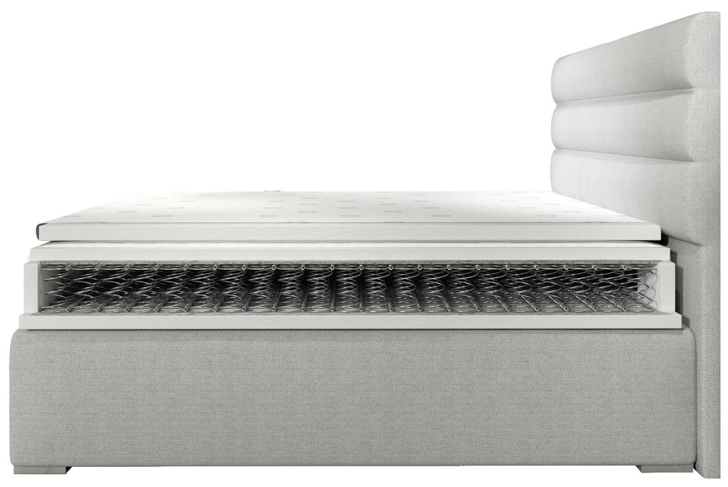 Elegantná box spring posteľ Barone 180x200, biela