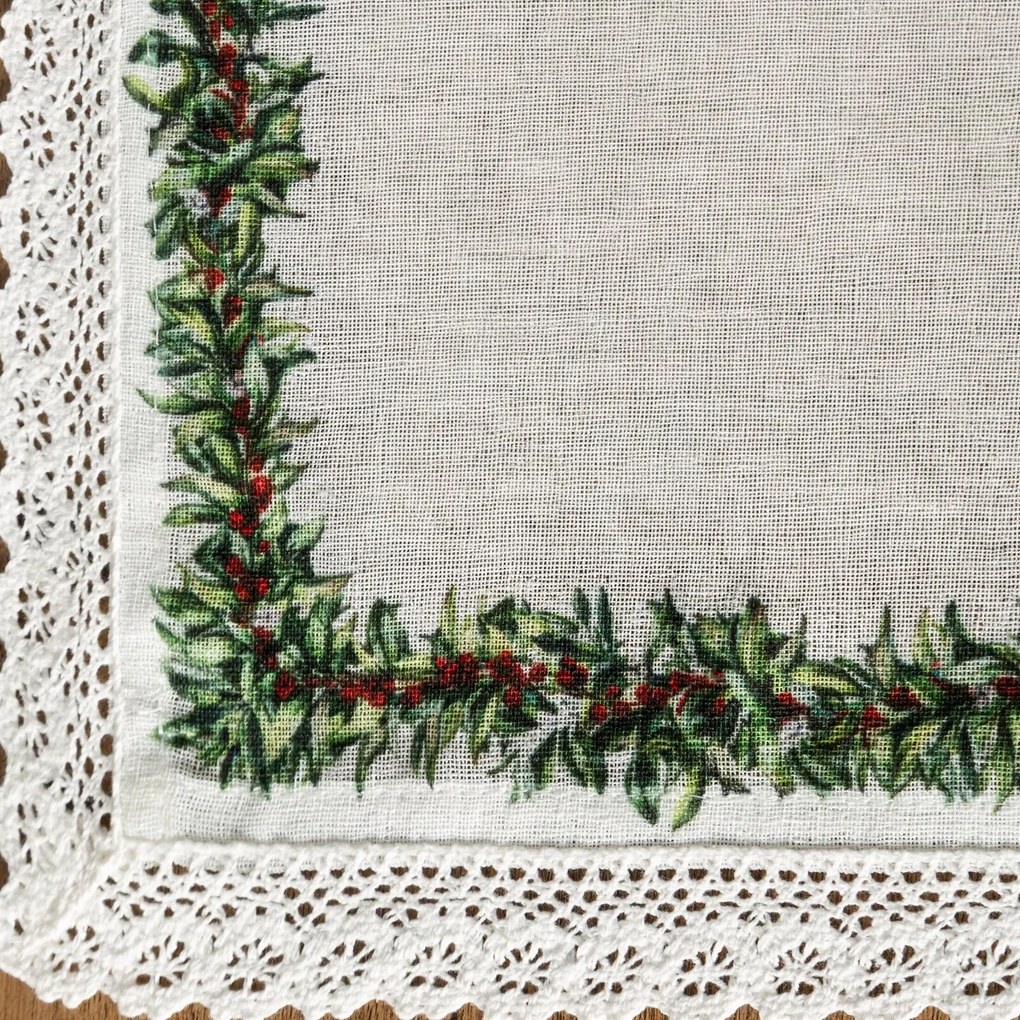 VIANOČNÝ OBRUS XMAS8 85X85 CM VZOROVANÁ