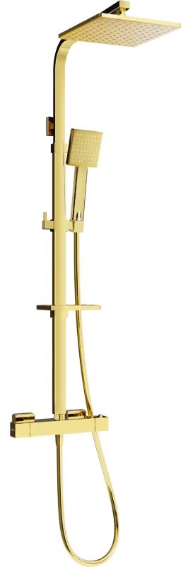 Mexen - CQ45 sprchový set s termostatickou batériou Cube, zlatá, 772504595-50