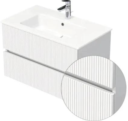 Kúpeľňová skrinka s umývadlom Intedoor LINES biela matná 81 x 51,5 x 46,5 cm LIN 81 2Z 0606/A8916