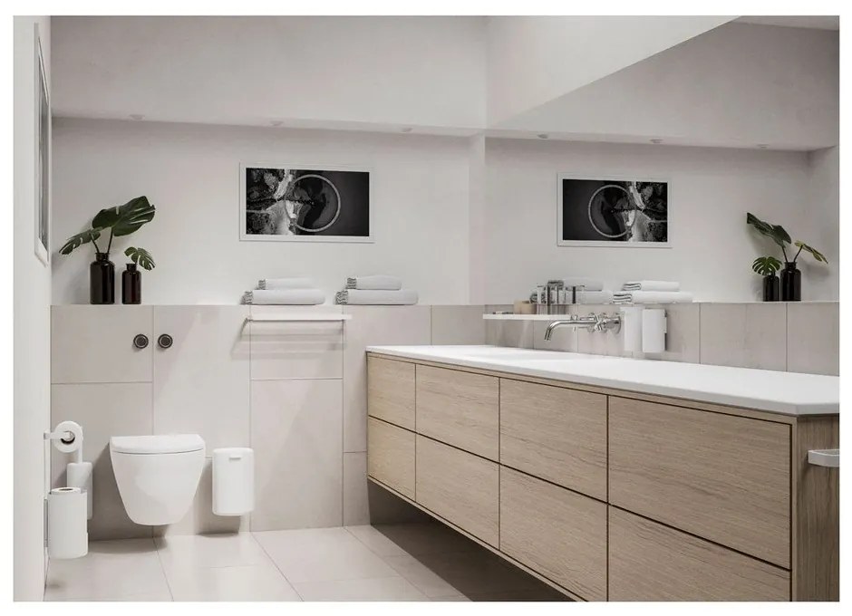 Biela závesná WC kefa Zone Rim