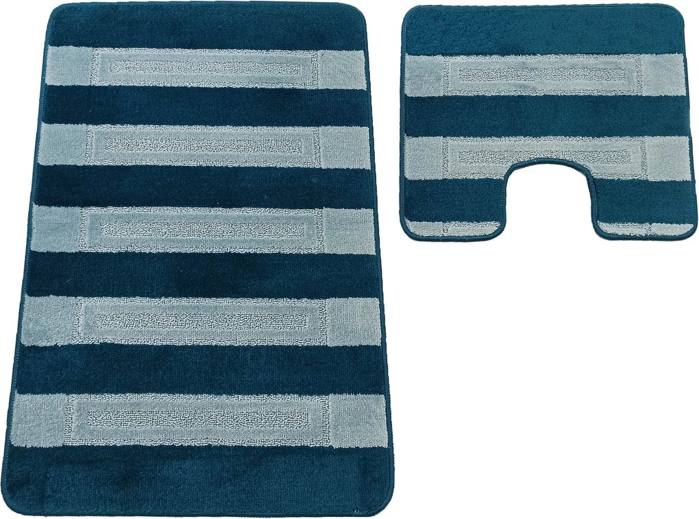 DY Kúpeľňová sada koberčekov s výrezom Said XL - tmavomodrá