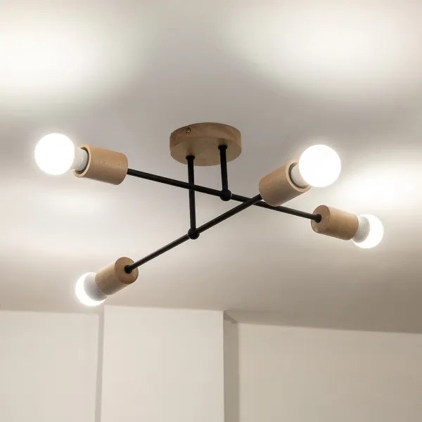 Prisadený luster CAMBRIDGE 4xE27/15W/230V borovica