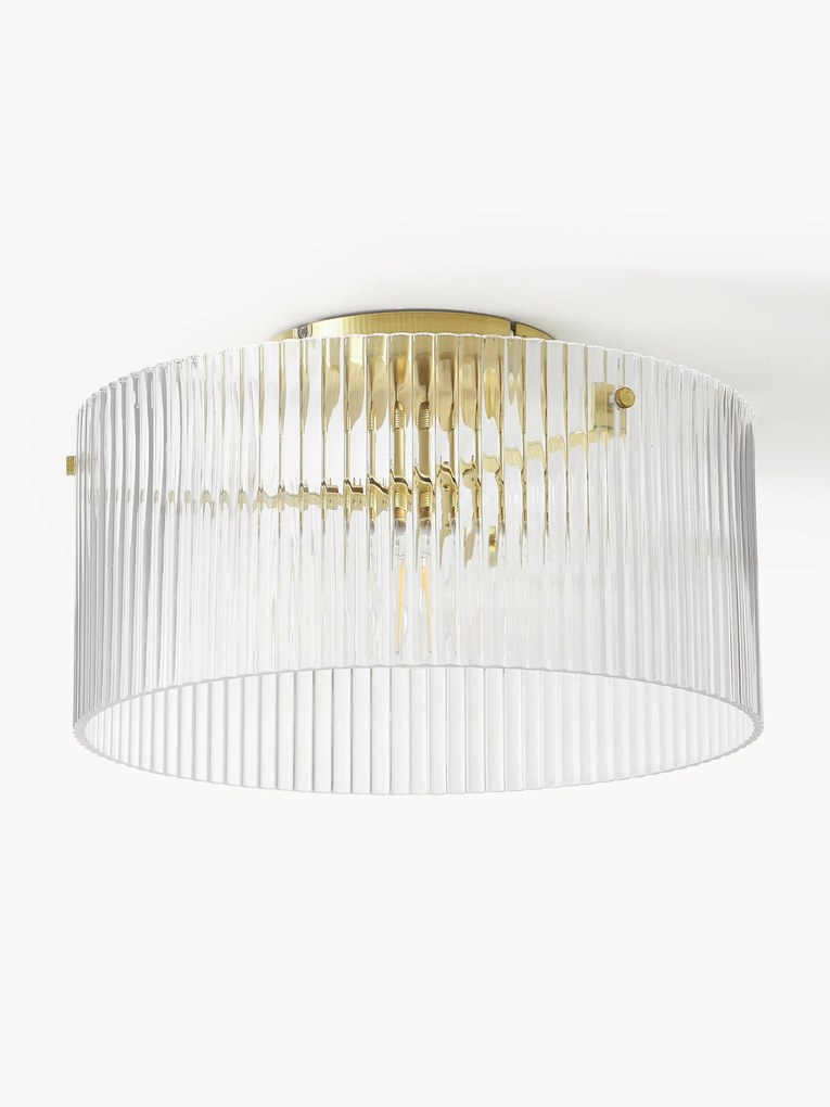 Stropná lampa z ryhovaného skla Emmi