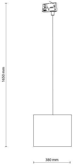 Luster na lanku 3-fáz. lišto. systému TRACER 1xE27/15W/230V pr. 30 cm čierna/hnedá
