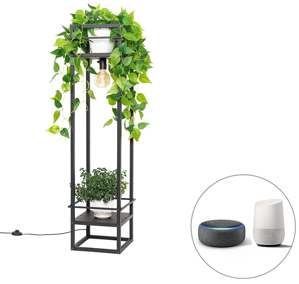 Inteligentná priemyselná stojaca lampa čierna vrátane Wifi G95 - Cage Rack