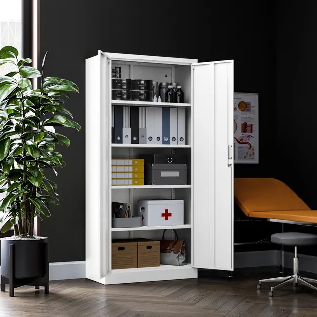 Kovová šatníková skriňa do šatní a chodieb JAN Compact 1750 x 800 x 400 mm, biela