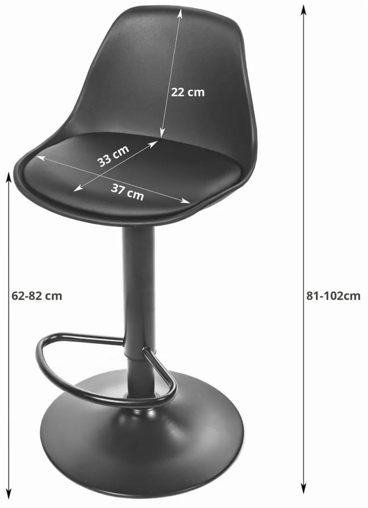 SUPPLIES HOGA otočná barová stolička - čierna farba
