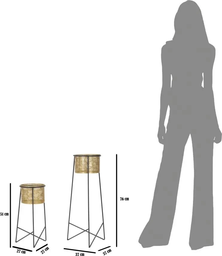 Sada 2 ks kvetinových stojanov Couple Exy čierno-zlatá