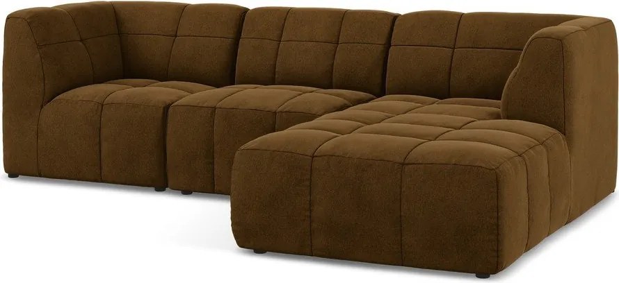 Zamatová rohová pohovka v horčicovej farbe (pravý roh/s leňoškou) Aloha – Makamii