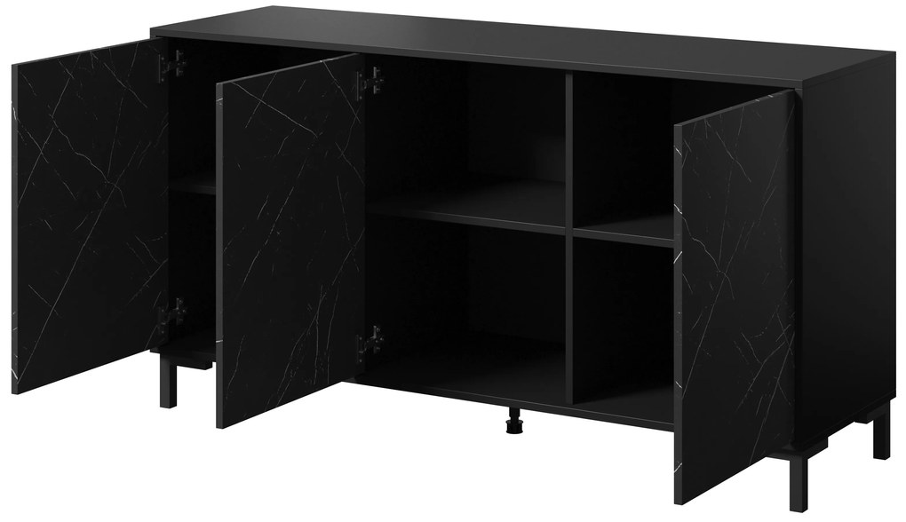 Cama Čierna Komoda Marmo 150