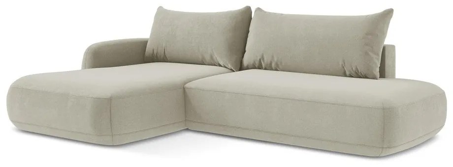 Béžová rozkladacia rohová pohovka (ľavý roh/s leňoškou) Hale – Makamii