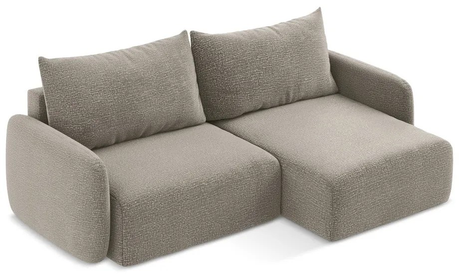 Béžová rozkladacia/s úložným priestorom rohová pohovka (pravý roh) Kalena – Makamii