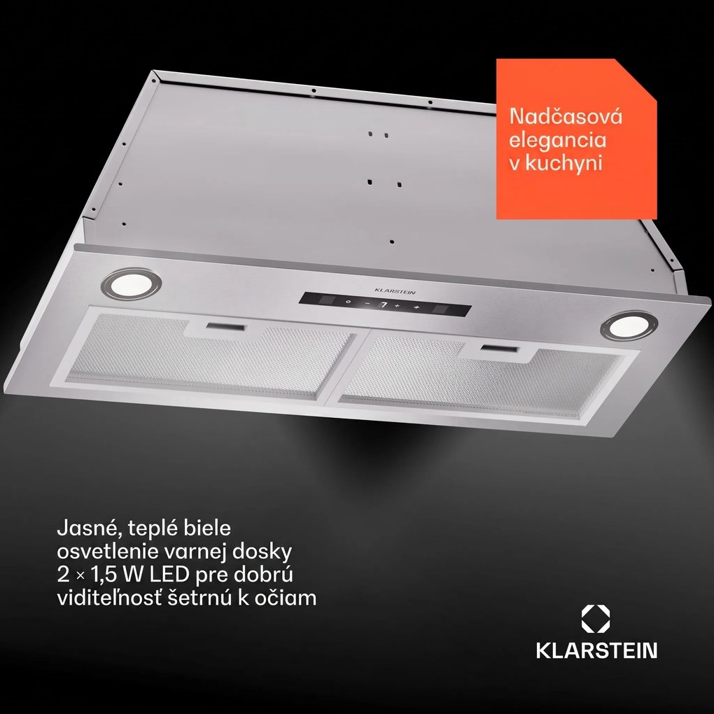 Klarstein Paolo 72 vstavaný Digestor 72 cm 520 m³/h LED Touch A++