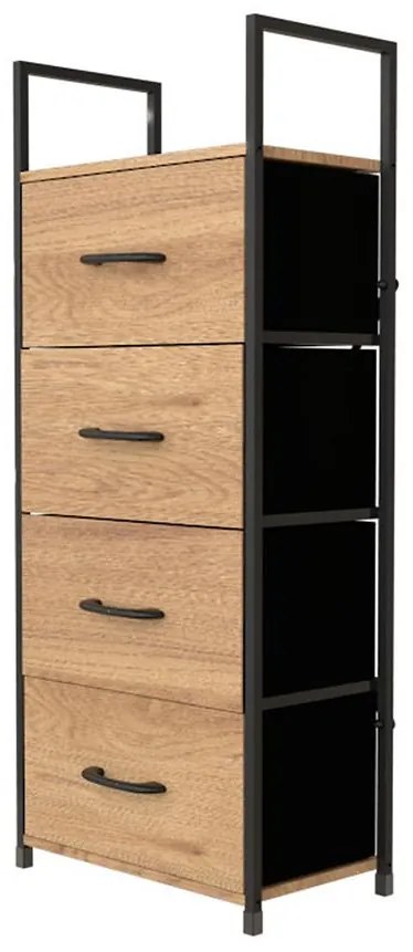 Regál so zásuvkami 9329 prírodné/čierna