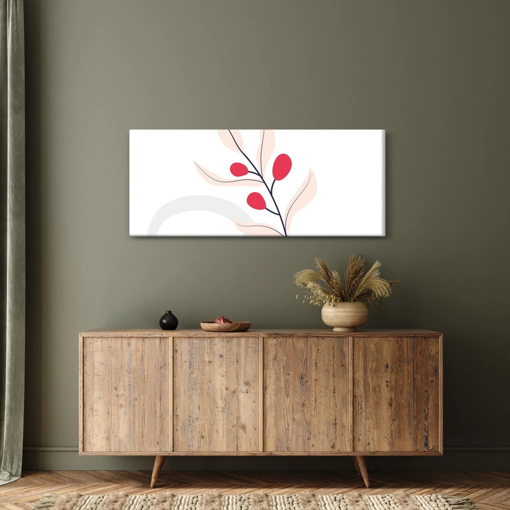 Obraz - Ružová florálna abstrakcia N⁰3 (120x50 cm)