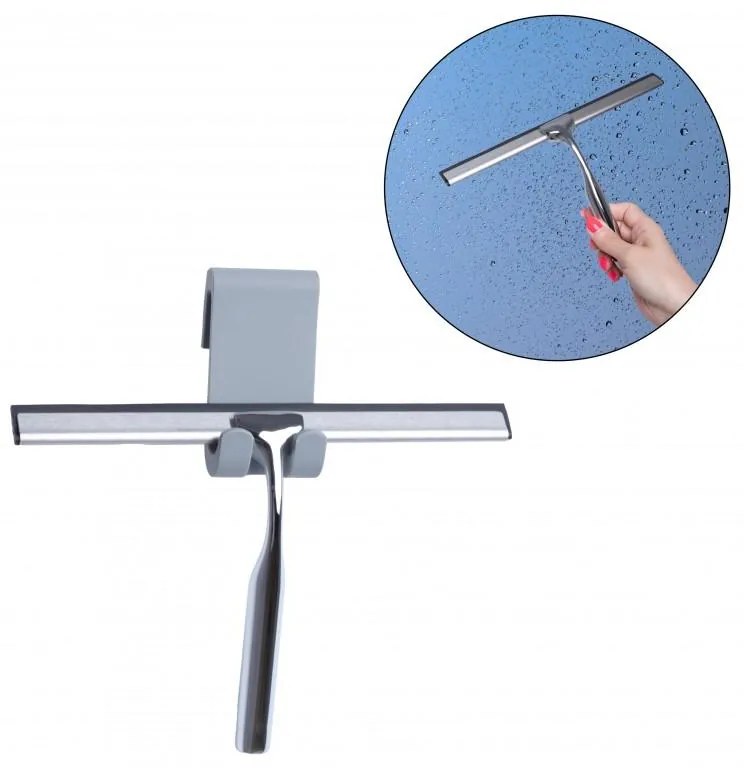 Erga Pola, stierka do sprchového kútu s držiakom, chrómová, ERG-YKA-RY.POLA-CHR