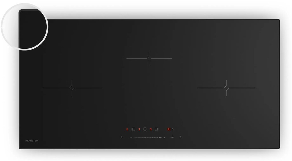 Klarstein Velaire úzka indukčná varná doska, elegantná, minimalistická, výkonná, 3 varné zóny, 5500 W, 80 cm