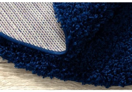 Okrúhly koberec SOFFI shaggy 5cm tmavo modrá Veľkosť: 100cm - kruh