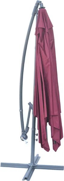 Rojaplast 3880 Štvorcový slnečník kovový - bordó 270 x 270 cm