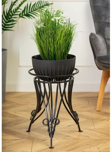 Stojan na kvety 47x43 cm čierna