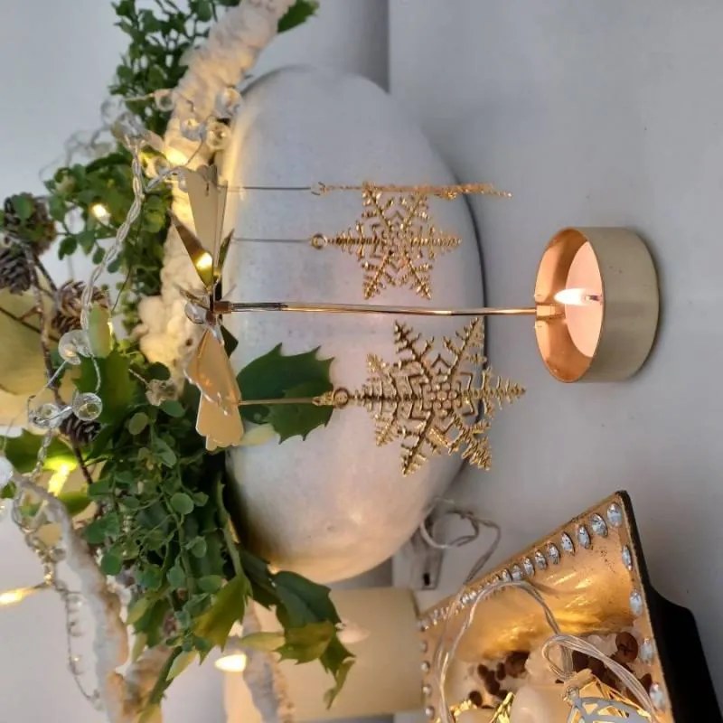 DECOLED Anjelský prsteň, 8 x 13 cm, vločky, zlato