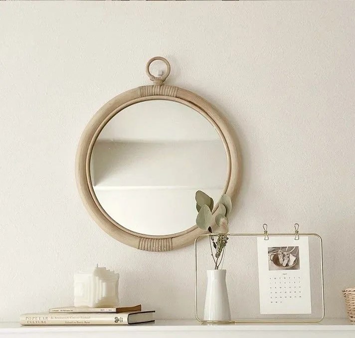 Dekorstudio Okrúhle bambusové zrkadlo Boho 40cm
