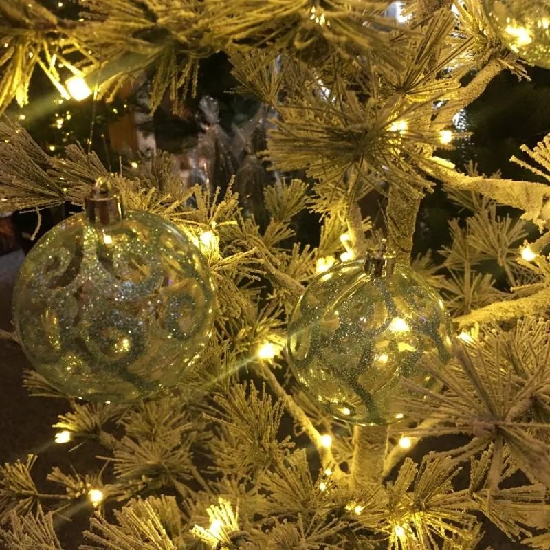 DECOLED Plastové ozdoby, prům. 7 cm, 18 ks, tyrkysová