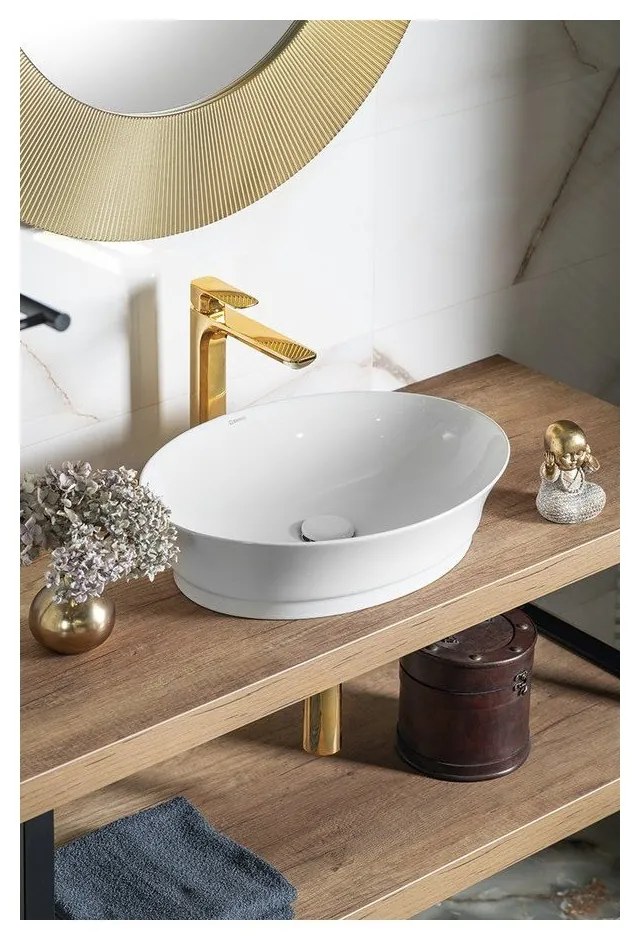 Stojančeková umývadlová batéria v zlatej farbe Spy – Sapho