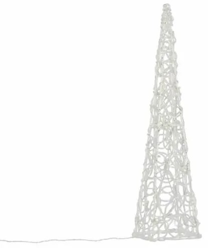 Nexos 5976 Vianočná dekorácia - Akrylový kužeľ - 60 cm, teple biely na batérie