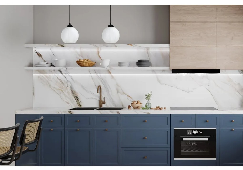 Závesné svietidlo Costa, 2x biele sklenené tienidlo, b