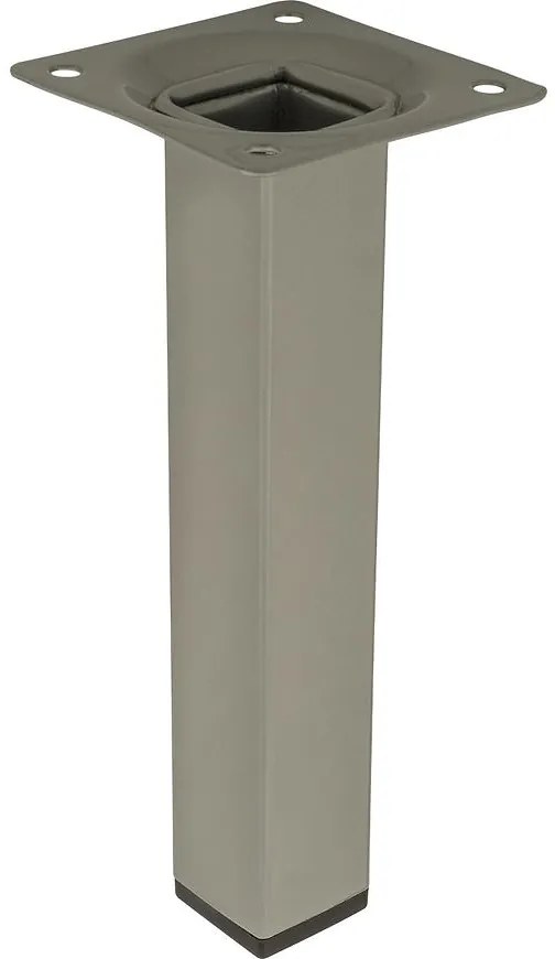 Štvorcová nábytková noha 15 cm šedá