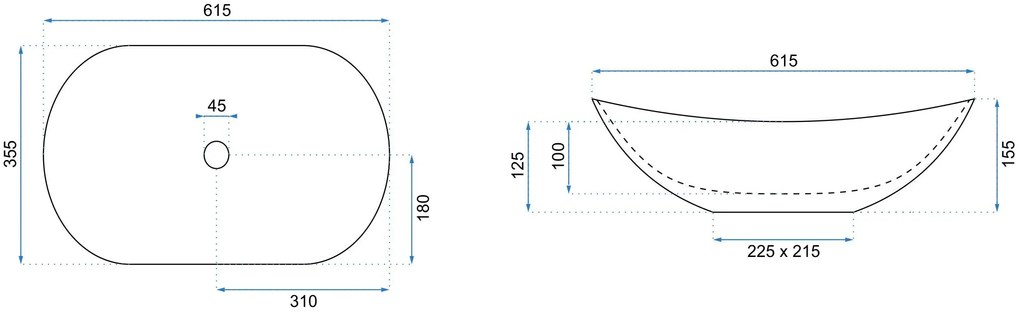 Rea Royal, umývadlo na dosku 615x355x155 mm, ružová matná, REA-U6374