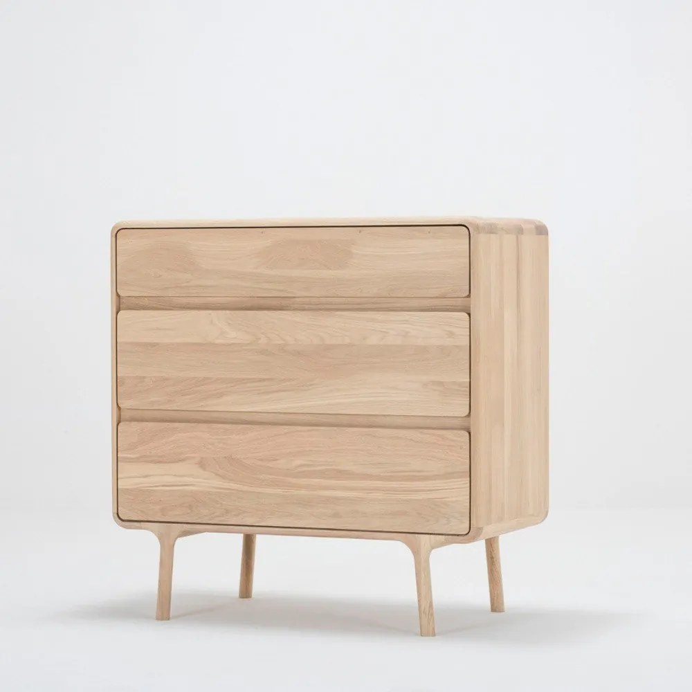 Komoda z masívneho dubového dreva s 3 zásuvkami Gazzda Fawn