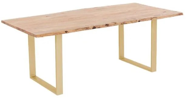 Harmony jedálenský stôl 180x90 cm svetlohnedý / mosadz