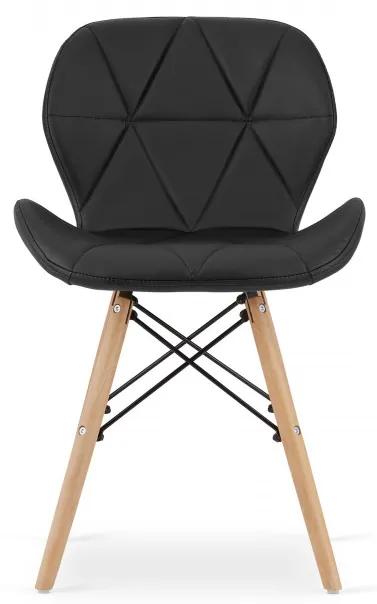 Jedálenská stolička LAGO ekokoža čierna (hnedé nohy)