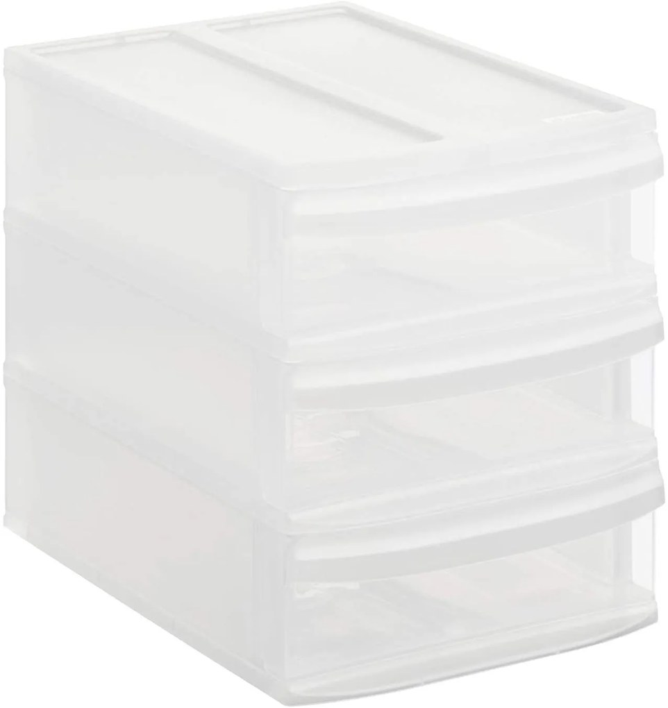 XS - Box s 3 zásuvkami, úložný box výsuvný, transparentný Rotho SYSTEMIX - TOWER