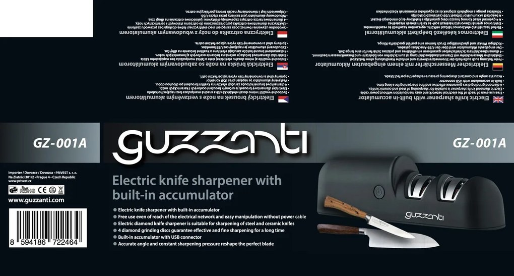 Elektrický brúska na nože Guzzanti GZ 001A čierna